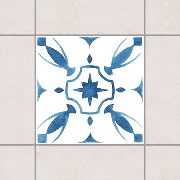 Fliesenaufkleber - Muster Blau Weiß Serie No.1