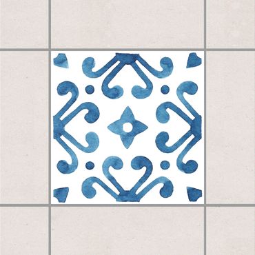 Fliesenaufkleber - Muster Blau Weiß Serie No.7