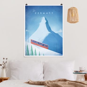Poster - Reiseposter - Zermatt - Hochformat 4:3