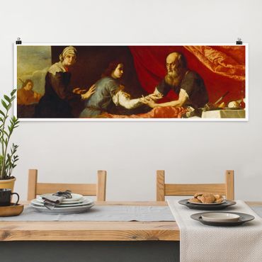 Poster - Jusepe de Ribera - Isaac und Jakob - Panorama Querformat