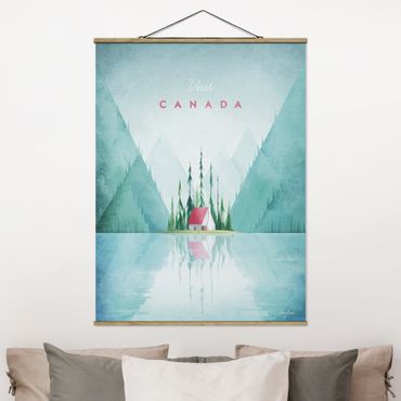 Stoffbild mit Posterleisten - Reiseposter - Canada - Hochformat 3:4