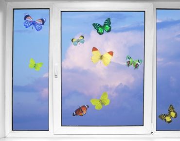 Fensterfolie - Fenstersticker - Fensterbild - No.32 Schmetterlinge Set1 - Fensterbilder Frühling