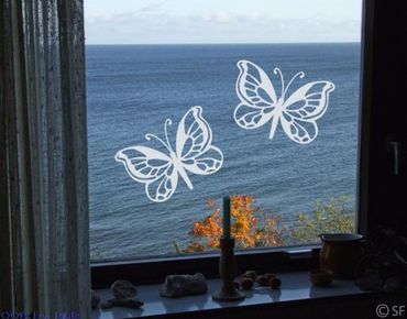 Fensterfolie - Fenstertattoo - Fensterdeko - No.SF869 Schmetterlingsduo - Fensterbilder Frühling