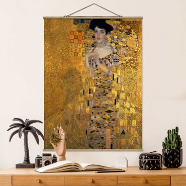 Stoffbild mit Posterleisten - Gustav Klimt - Adele Bloch-Bauer I - Hochformat 3:4