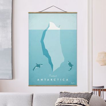 Stoffbild mit Posterleisten - Reiseposter - Antarktis - Hochformat 2:3
