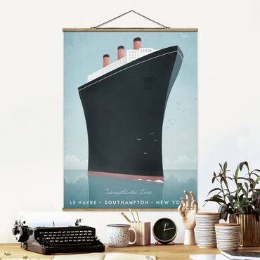 Stoffbild mit Posterleisten - Reiseposter - Kreuzfahrtschiff - Hochformat 3:4