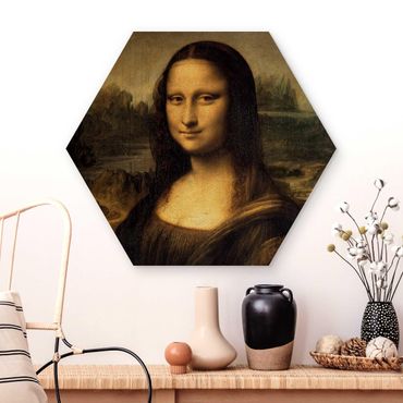 Hexagon Bild Holz - Leonardo da Vinci - Mona Lisa