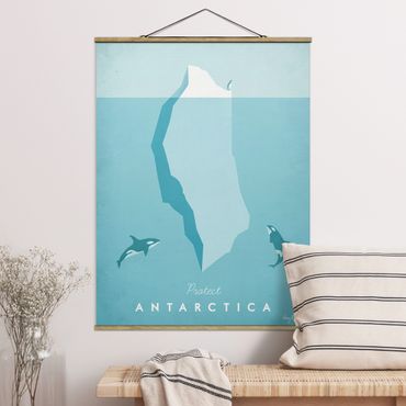 Stoffbild mit Posterleisten - Reiseposter - Antarktis - Hochformat 3:4