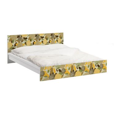 Möbelfolie für IKEA Malm Bett niedrig 180x200cm - Klebefolie Vintage Flowers