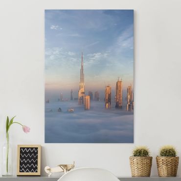 Leinwandbild - Dubai über den Wolken - Hochformat 4:3