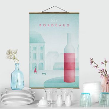 Stoffbild mit Posterleisten - Reiseposter - Bordeaux - Hochformat 2:3