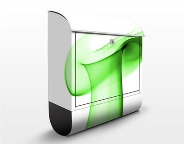 Briefkasten mit Zeitungsfach - Green Glitter - Briefkasten modern grün