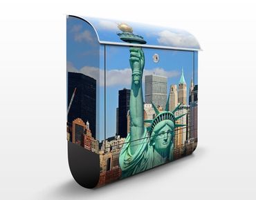 Briefkasten mit Zeitungsfach - New York Skyline - Wandbriefkasten