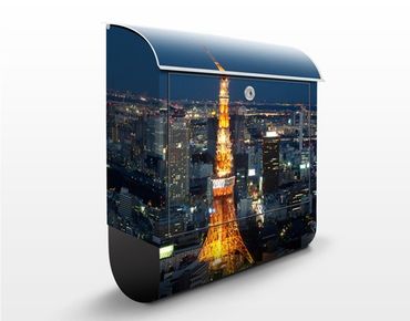 Briefkasten mit Zeitungsfach - Tokyo Tower - Wandbriefkasten