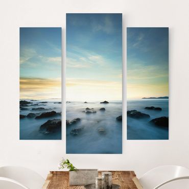 Leinwandbild 3-teilig - Sonnenuntergang über dem Ozean - Galerie Triptychon