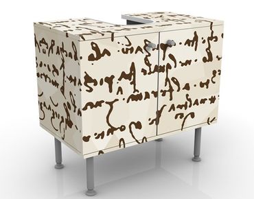 Waschbeckenunterschrank - Da Vinci Manuskript - Badschrank Braun