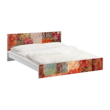 Möbelfolie für IKEA Malm Bett niedrig 180x200cm - Klebefolie Schriftmuster