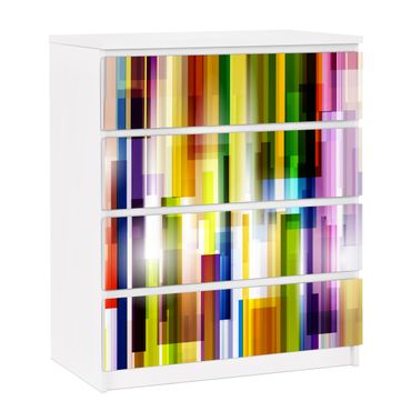 Möbelfolie für IKEA Malm Kommode - selbstklebende Folie Rainbow Cubes
