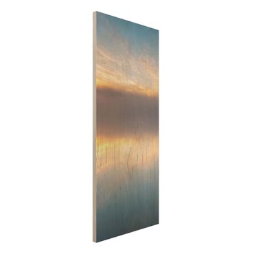 Holzbild - Sonnenaufgang schwedischer See - Panel