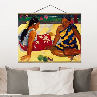 Stoffbild mit Posterleisten - Paul Gauguin - Frauen von Tahiti - Querformat 4:3