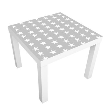 Möbelfolie für IKEA Lack - Klebefolie Weiße Sterne auf grauen Hintergrund