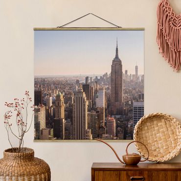 Stoffbild mit Posterleisten - Empire State Building - Quadrat 1:1