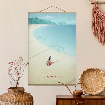 Stoffbild mit Posterleisten - Reiseposter - Hawaii - Hochformat 2:3