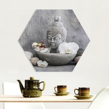 Hexagon Bild Forex - Zen Buddha, Orchideen und Steine