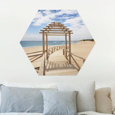 Hexagon Bild Forex - Strandpfad zum Meer in Andalusien