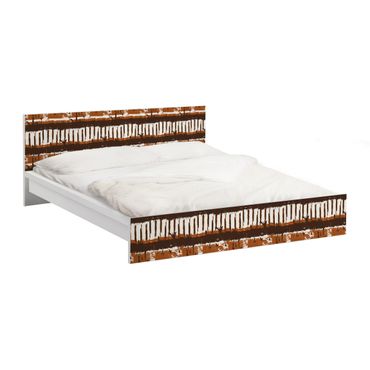 Möbelfolie für IKEA Malm Bett niedrig 160x200cm - Klebefolie Ethno Streifen