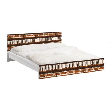Möbelfolie für IKEA Malm Bett niedrig 140x200cm - Klebefolie Ethno Streifen