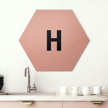 Hexagon Bild Alu-Dibond - Buchstabe Weiß H
