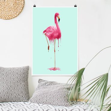 Poster - Jonas Loose - Schmelzender Flamingo - Hochformat 3:2