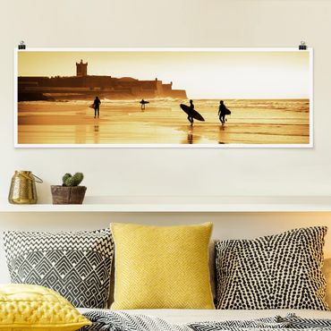 Poster - Surfer Beach - Panorama Querformat