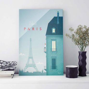 Glasbild - Reiseposter - Paris - Hochformat 3:2