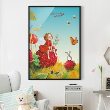 Bild mit Rahmen - Erdbeerinchen Erdbeerfee - Zauberhaft - Hochformat 3:4
