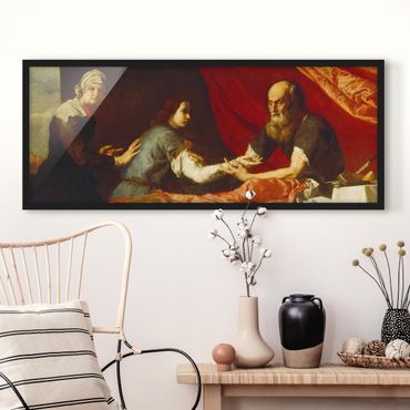 Bild mit Rahmen - Jusepe de Ribera - Isaac und Jakob - Panorama Querformat