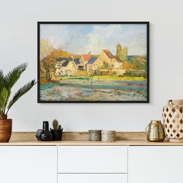 Bild mit Rahmen - Camille Pissarro - Landschaft bei Pontoise - Querformat 3:4