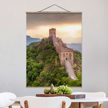 Stoffbild mit Posterleisten - Die unendliche Mauer von China - Hochformat 3:4