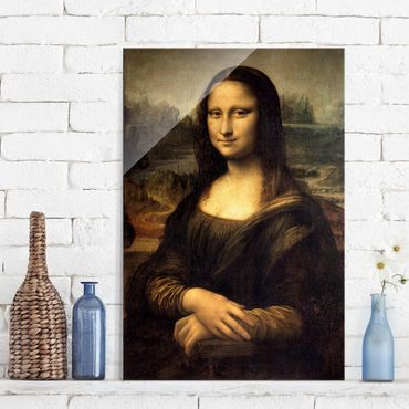 Glasbild - Kunstdruck Leonardo da Vinci - Mona Lisa - Hoch 2:3