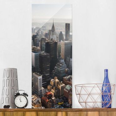 Glasbild - Vom Empire State Building Upper Manhattan NY - Panel