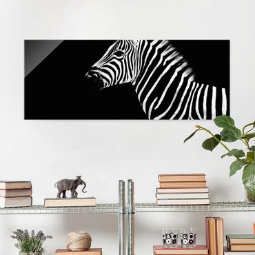 Glasbild - Zebra Safari Art - Panorama Quer