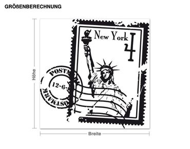 Wandtattoo Briefmarke New York