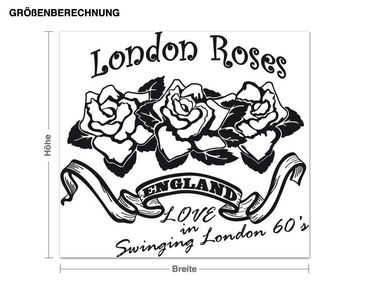 Wandtattoo London Roses