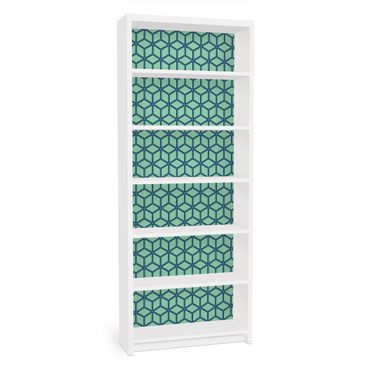 Möbelfolie für IKEA Billy Regal - Klebefolie Würfelmuster grün