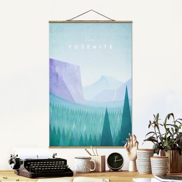 Stoffbild mit Posterleisten - Reiseposter - Yosemite Park - Hochformat 2:3