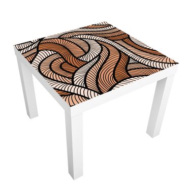 Möbelfolie für IKEA Lack - Klebefolie Holzschnitt in braun