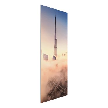 Aluminium Print - Himmlische Skyline von Dubai - Panorama Hochformat