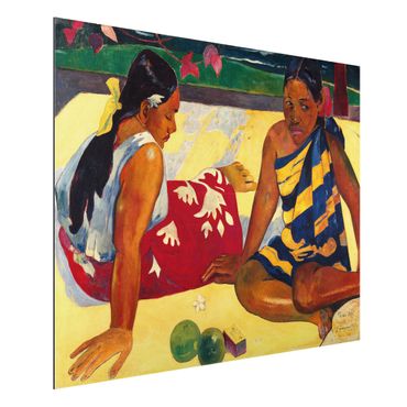 Alu-Dibond Bild - Paul Gauguin - Zwei Frauen von Tahiti. Parau Api (Gibt's was Neues?)