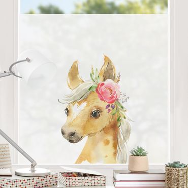 Vinduesklistermærke - Watercolour - Horse gaze